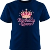 Kinder Kurzarm T-Shirt bedruckt mit BIRTHDAY QUEEN pink