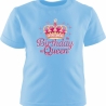Kinder Kurzarm T-Shirt bedruckt mit BIRTHDAY QUEEN pink