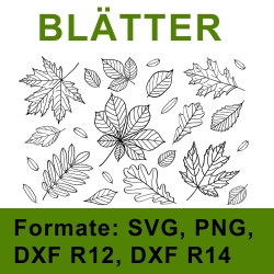 Plotterdatei Blätter PNG SVG DXF R12/R14