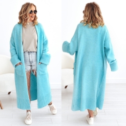 Oversize Strickmantel lange Strickjacke Cardigan Strickweste S-XL