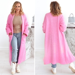 Langer oversize Strickmantel Strickjacke Cardigan Weste  S-XL