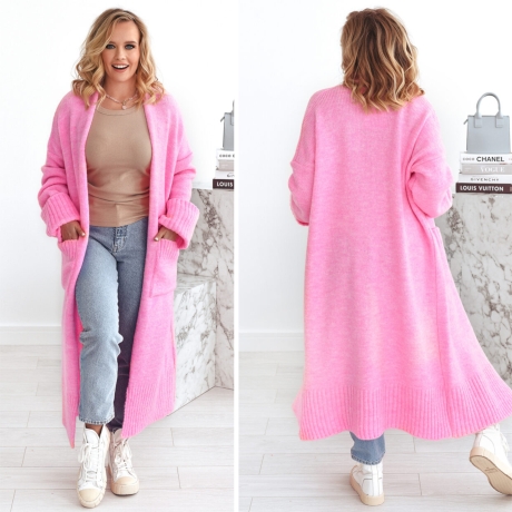Langer oversize Strickmantel Strickjacke Cardigan Weste  S-XL