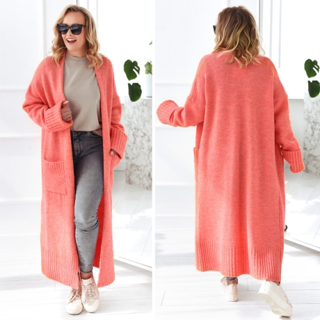 Oversize Strickmantel lang Strickjacke Cardigan Strickweste S-XL