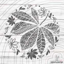 Blatt Deko Plotterdatei SVG DXF