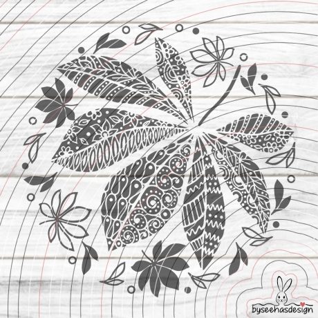 Blatt Deko Plotterdatei SVG DXF