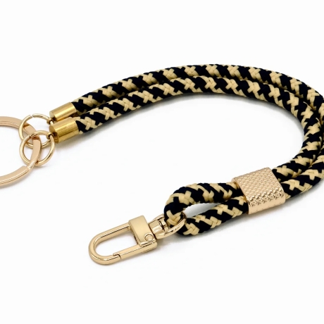 Schlüsselanhänger mit Karabiner Blau-Beige
