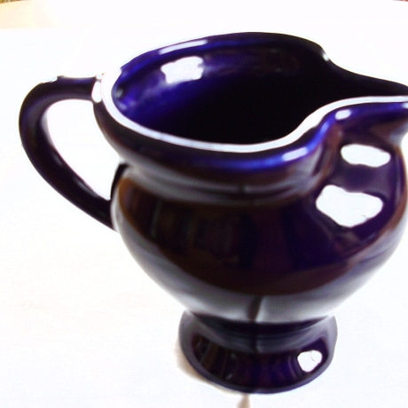 Vintage Vase Blaue Kanne aus Keramik aus den 70er Jahren