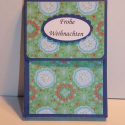 Kleine Schachteln Weihnachten Blau mit grünem Muster