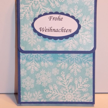 Kleine Schachteln Weihnachten Blau mit weißen Schneeflocken