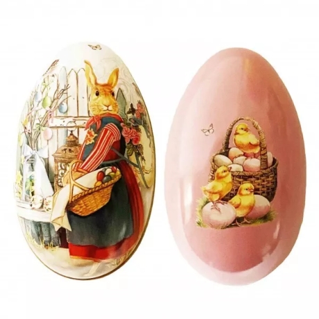  1 handbemaltes Blechdosen-Osterei zum Öffnen