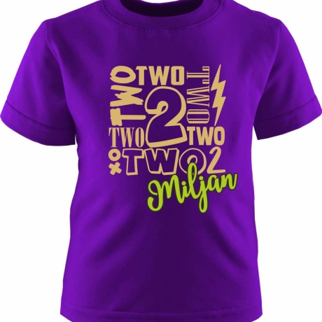 Kinder Kurzarm T-Shirt BLOCK personalisiert mit Name +Zahl