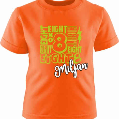 Kinder Kurzarm T-Shirt BLOCK personalisiert mit Name +Zahl
