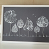 Bild Wandbild skelettierte Blätter gerahmt Bäume Allee 25x18cm