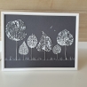 Bild Wandbild skelettierte Blätter gerahmt Bäume Allee 25x18cm