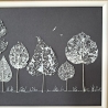 Bild Wandbild skelettierte Blätter gerahmt Bäume Allee 25x18cm