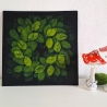 Bild Original Acryl Blätter Kranz mystisch Wandbild Gemälde neu