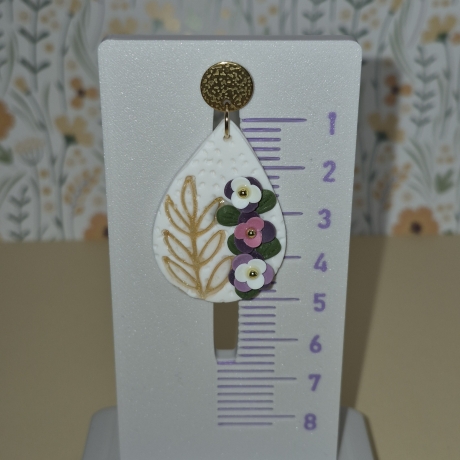 Handmade Polymer Clay Ohrringe – Florale Eleganz in Tropfenform