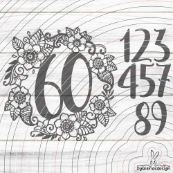 Blumenkranz Zahlen 0-9 Plotterdatei SVG DXF