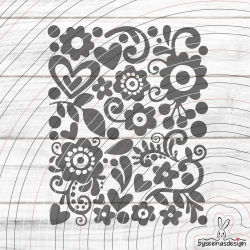 Blumen Muster Plotterdatei SVG DXF 