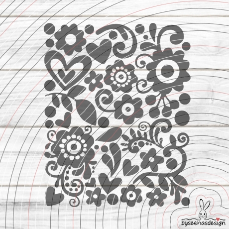 Blumen Muster Plotterdatei SVG DXF 