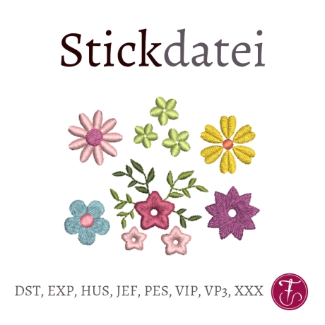 Stickdatei Blumen Minis SET