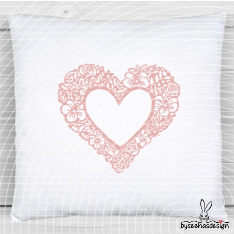Blumenherz Rahmen Plotterdatei SVG DXF