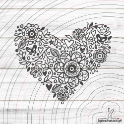 Blumen Herz Plotterdatei SVG DXF 