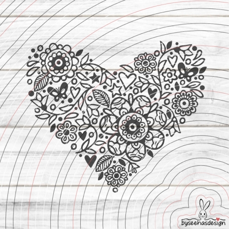 Blumenherz Plotterdatei SVG DXF 