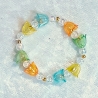 Kinder-Armband Schmuck elastisch Perlen gefädelt Bunte Blüten
