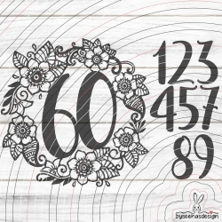 Blumenkranz Zahlen 0-9 Plotterdatei SVG DXF