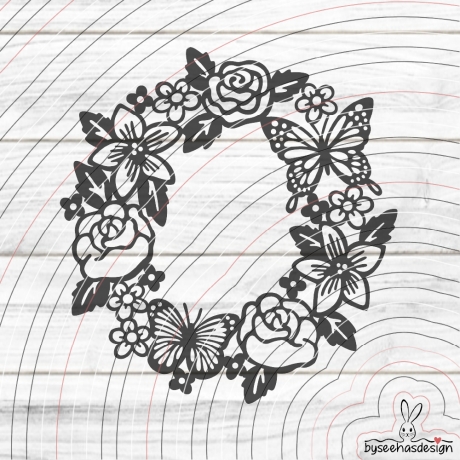 Blumenkranz Plotterdatei SVG DXF 