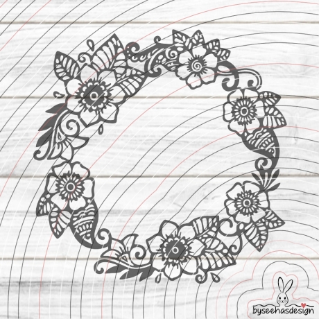 Blumenkranz Plotterdatei SVG DXF 
