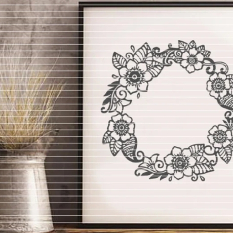 Blumenkranz Plotterdatei SVG DXF 