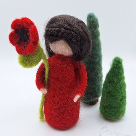 Blumenmädchen in Rot