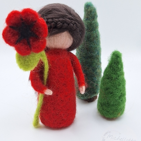 Blumenmädchen in Rot