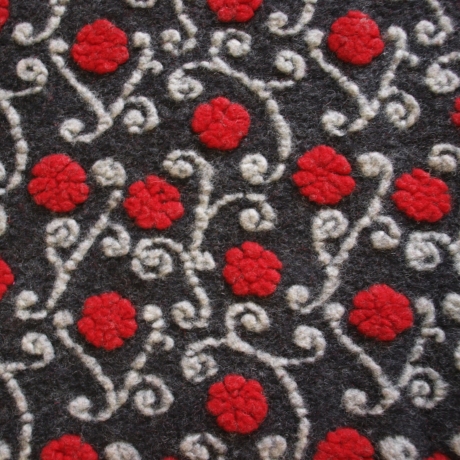 Musterwalk Kochwolle ital.Walkstoff mit erhabenem Muster Walklode