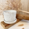 Handgemachte Keramik - getöpferter Blumentopf mit Unterteller