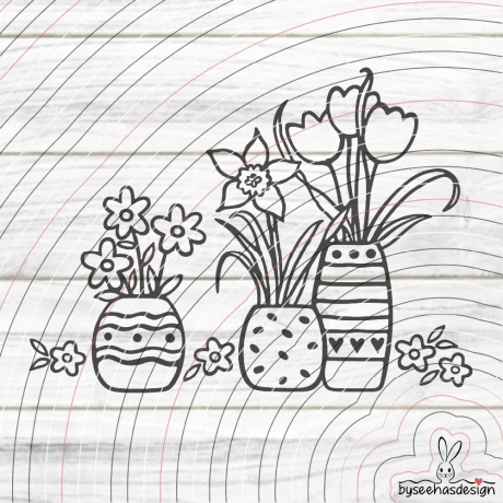 Blumen Vasen Plotterdatei SVG DXF 