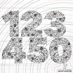 Blumen Zahlen 1-5 Plotterdatei SVG DXF 