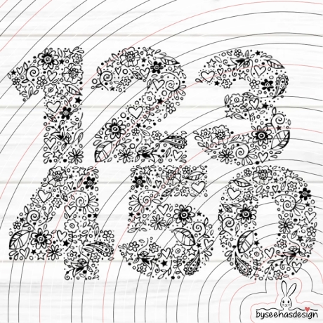 Blumen Zahlen 1-5 Plotterdatei SVG DXF 