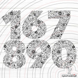 Blumen Zahlen 6-9 Plotterdatei SVG DXF 