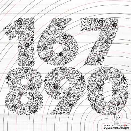 Blumen Zahlen 6-9 Plotterdatei SVG DXF 