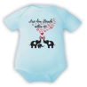 Baby Body kurzarm bedruckt mit AUS DEM BAUCH MITTEN INS HERZ