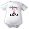 Baby Body kurzarm bedruckt mit AUS DEM BAUCH MITTEN INS HERZ