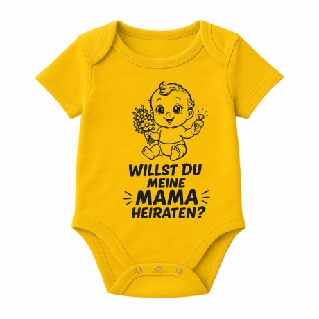 Baby Body kurzarm mit WILLST DU MEINE MAMA HEIRATEN