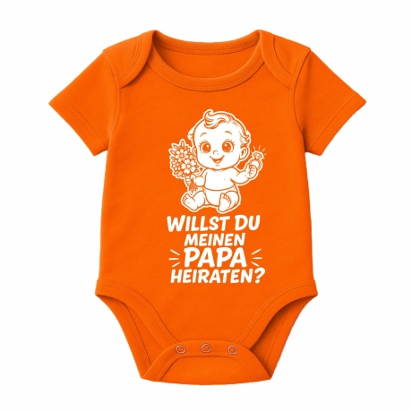 Baby Body kurzarm mit WILLST DU MEINEN PAPA HEIRATEN