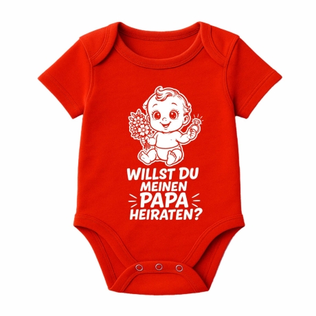 Baby Body kurzarm mit WILLST DU MEINEN PAPA HEIRATEN