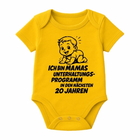 Baby Body kurzarm mit ICH BIN MAMAS UNTERHALTUNGSPROGRAMM
