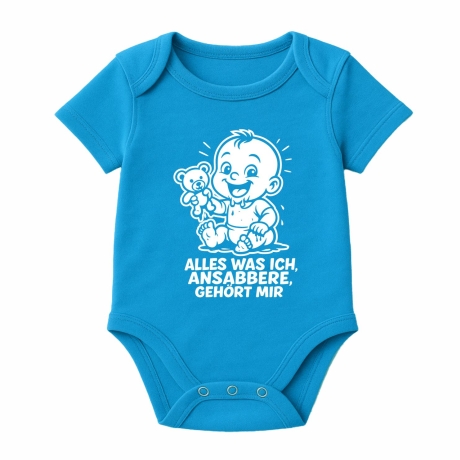 Baby Body kurzarm mit ALLES WAS ICH ANSABBERE GEHÖRT MIR