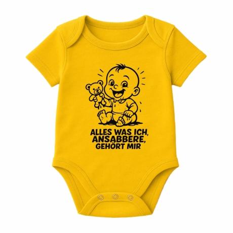 Baby Body kurzarm mit ALLES WAS ICH ANSABBERE GEHÖRT MIR